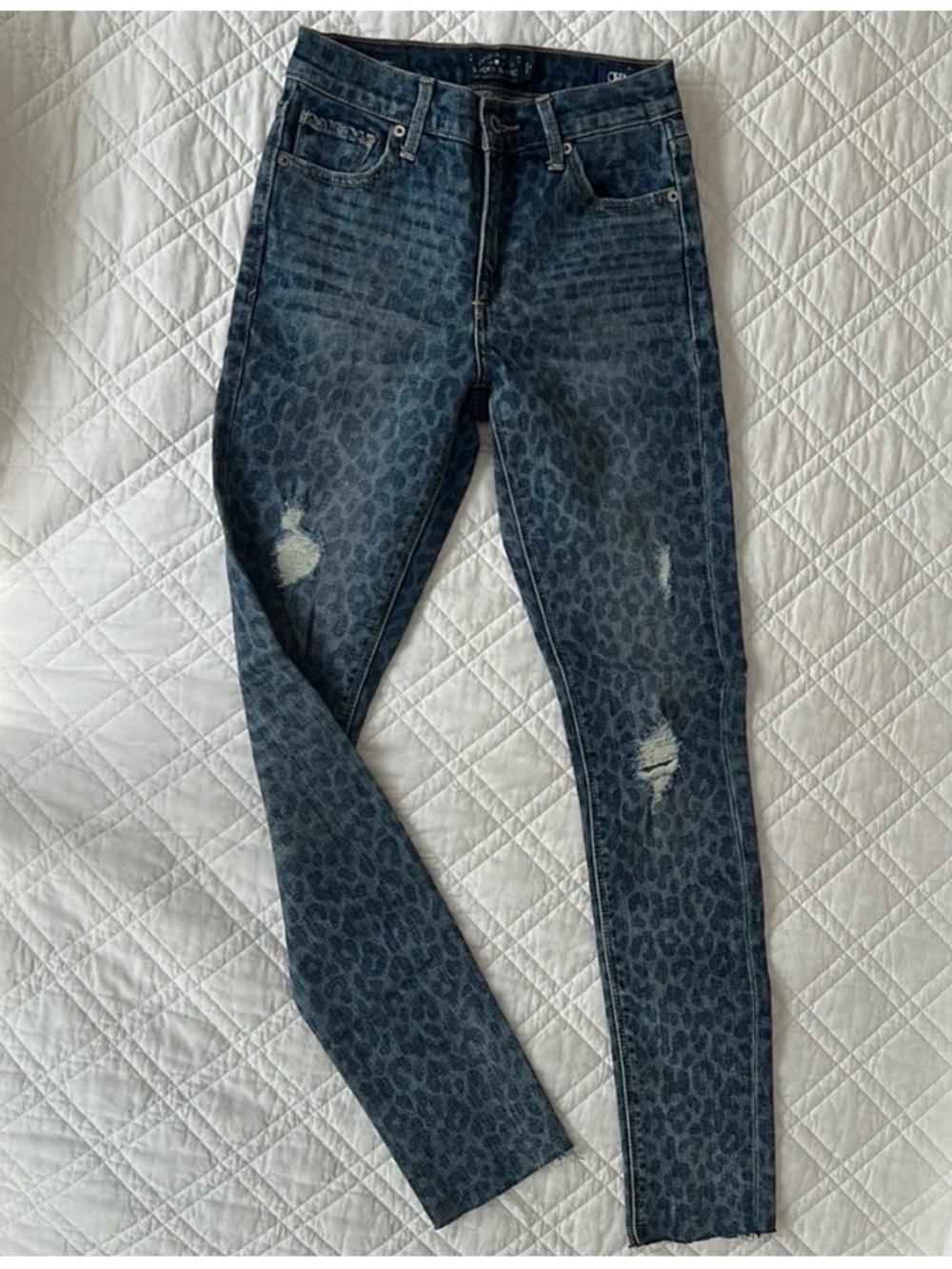 Lucky Brand Dark Blue Leopard Print Skinny Jeans